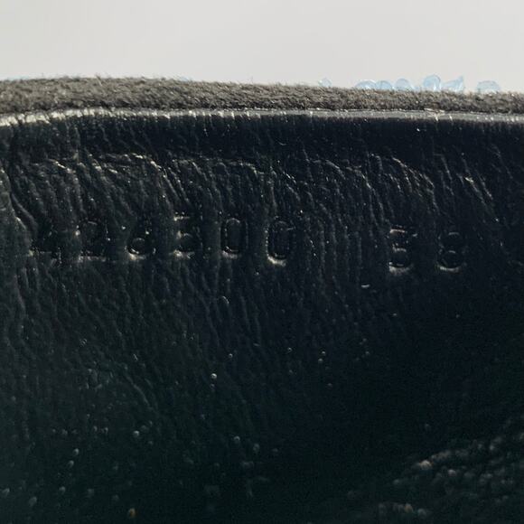 GUCCI Size 8 Trompe L'oeil Blue Red Gold Beaded Mules Sandals - Picture 9 of 10